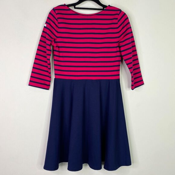 New Polo Ralph Lauren Girls Striped Ponte Dress Size Large 12-14 - Picture 1 of 9